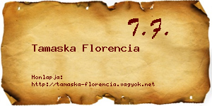Tamaska Florencia névjegykártya